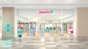 Visualisation New Amavita pharmacy in Zurich’s Glattzentrum